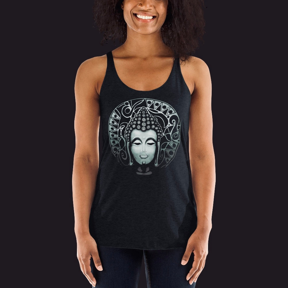 Buddha (Noir) - Women's Racerback Tank - Vintage Black