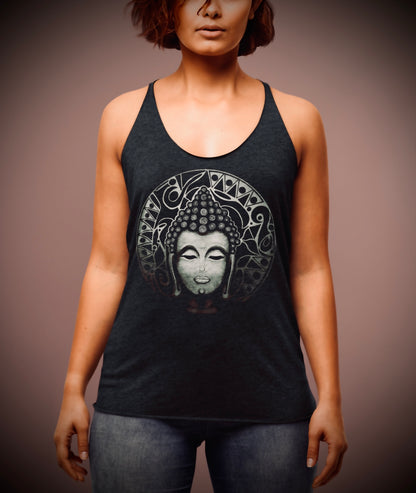 Buddha (Noir) - Women's Racerback Tank - Vintage Black