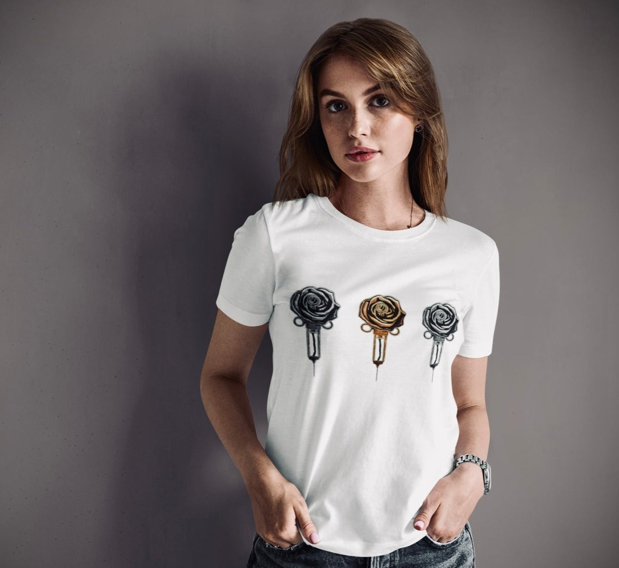 3 Roses - Women's Relaxed White Tee