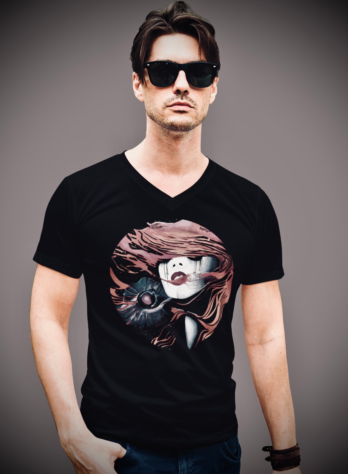 Fire - Unisex Short Sleeve V-Neck Tee