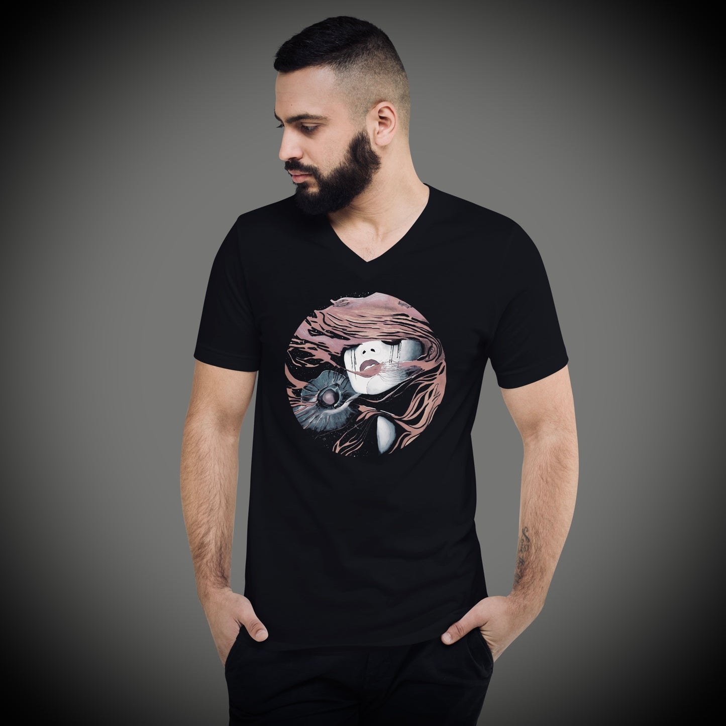 Fire - Unisex Short Sleeve V-Neck Tee