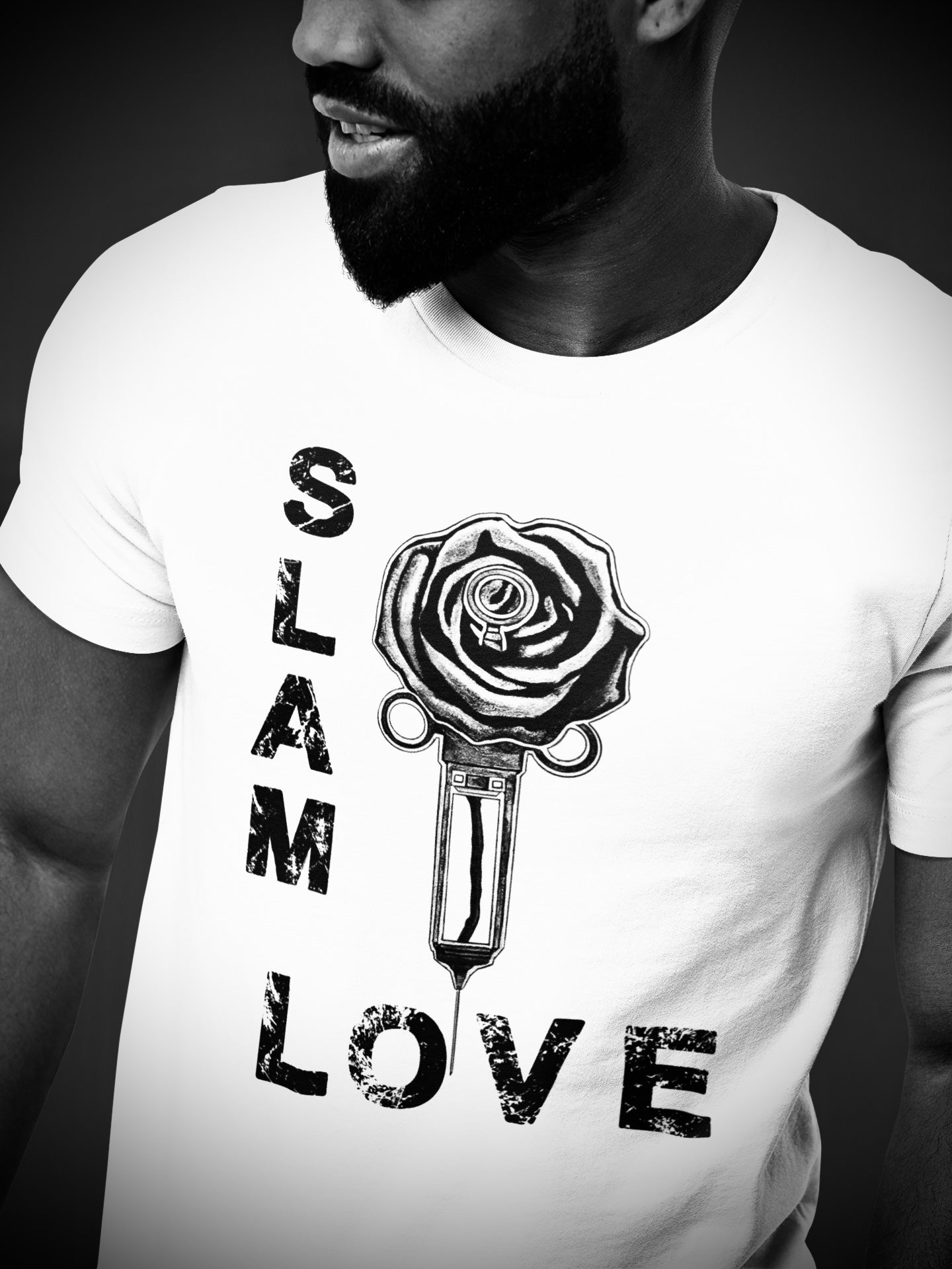 Slam Love (Noir) Unisex Short Sleeve - White Tee