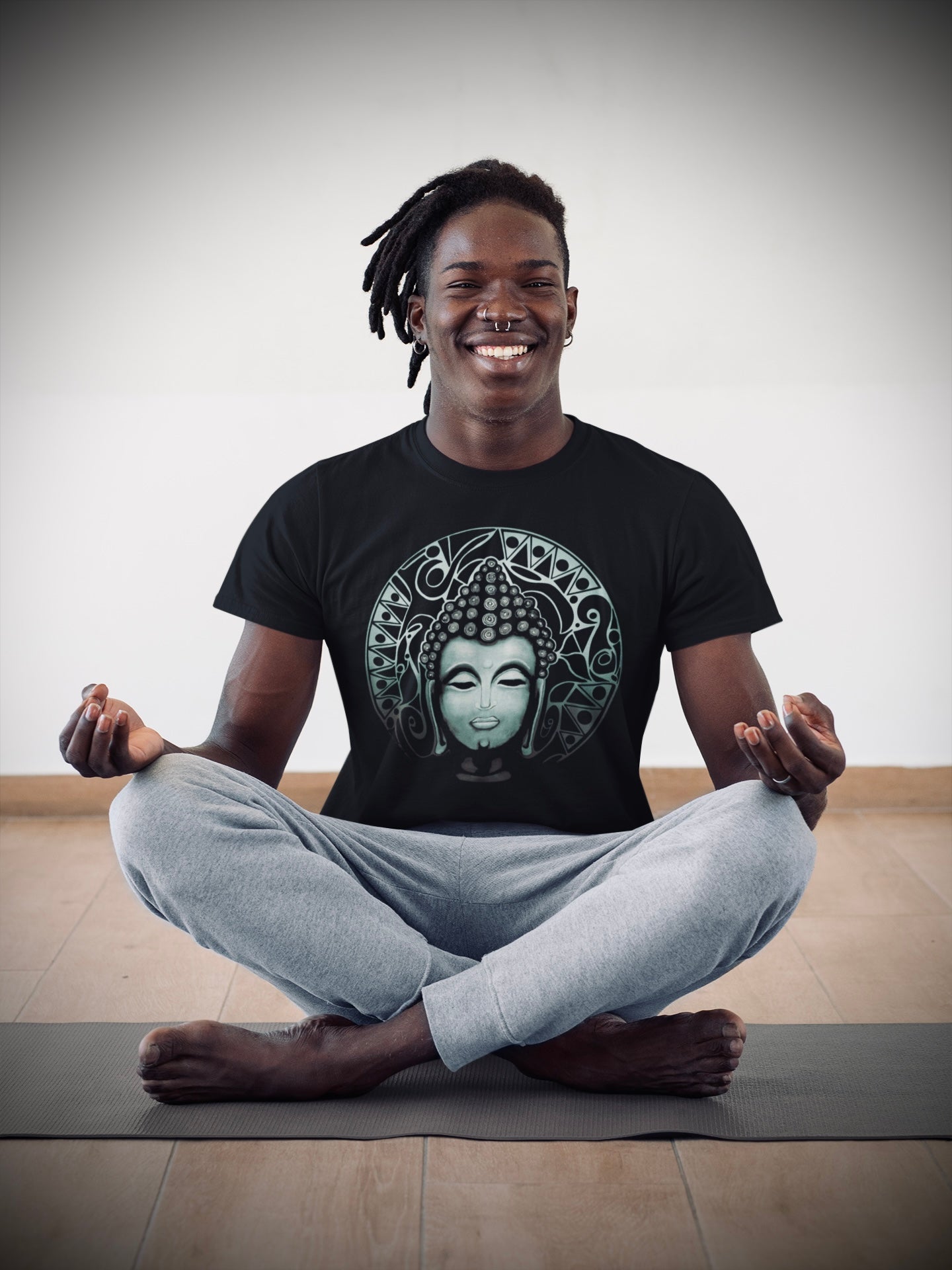 Buddha (Noir) - Unisex Short Sleeve - Black Heather Tee