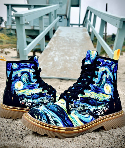 Starry Night - Art Boots for Women