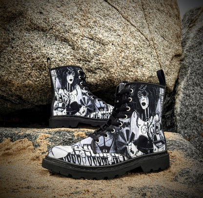 Metal (Noir) - Art Boots for Women