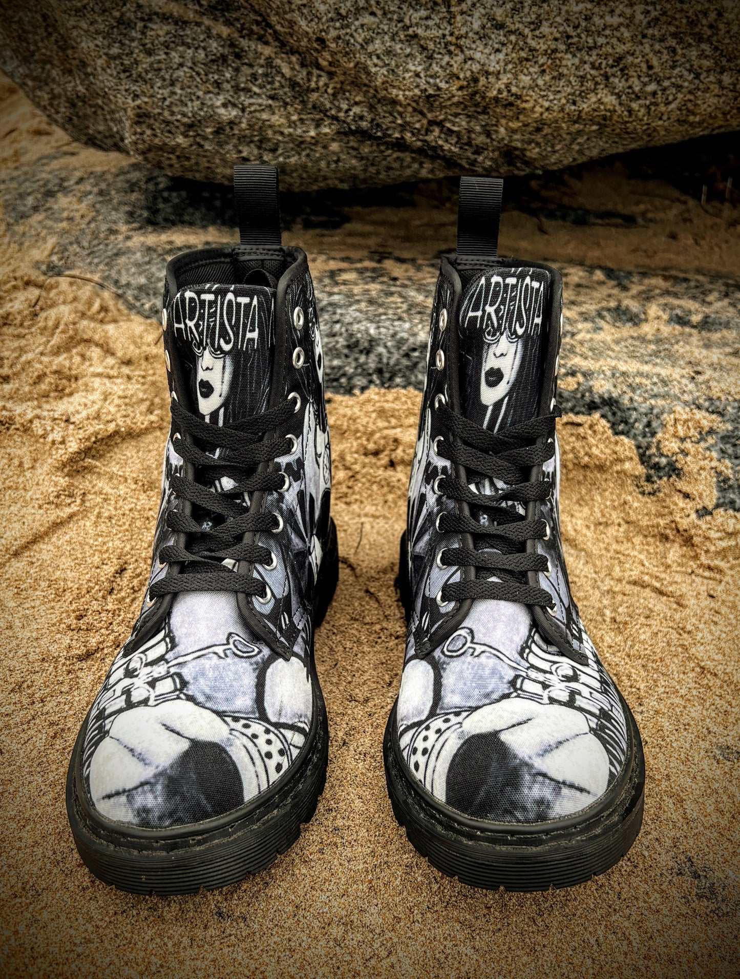 Metal (Noir) - Art Boots for Women